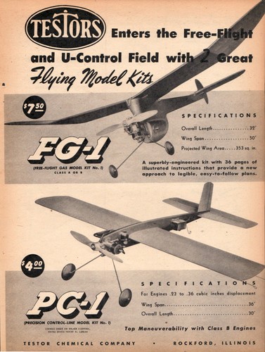 Testors flying model kits - testors,