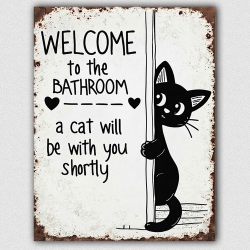 Funny black cat welcome the - cat,