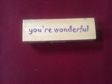 Whispers Words "you're wonderful" docrafts 2004 word phrase greeting STAMP