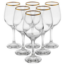 Pasabahce Amber Gold Rimmed Wine Glass Drinking Glasses Sets Gift 460/365/295ml