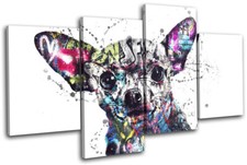 Gangster Chihuahua Urban Animals MULTI CANVAS WALL ART Picture Print