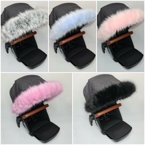 Luxury faux fur pram hood - faux, trim