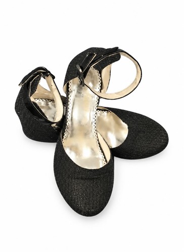 Black glitter block heel - black,