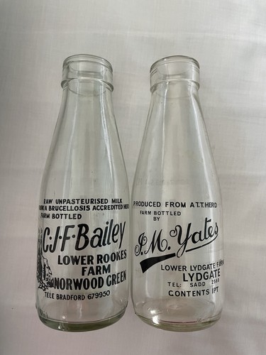 Vintage glass milk - bottles, 2
