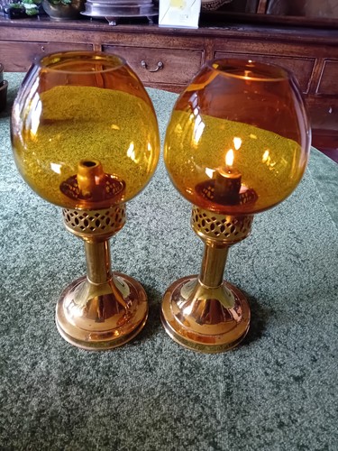 Pair vintage english brass - vintage,