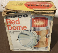Vintage Pifco Red Dome Motorist's Emergency Lantern. 1960's. Boxed.
