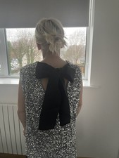H&M Silver Sequin Bow Dress
