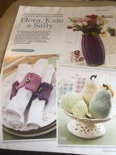Flora, Kate & Sally, Knitting Pattern for Tablewares by Susie Johns