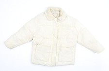 Topshop Womens Ivory Puffer Jacket Coat Size 8 Zip
