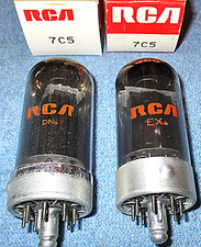 2 NOS RCA 7C5 Vacuum Tubes -