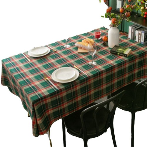 Christmas check tablecloth - christmas,