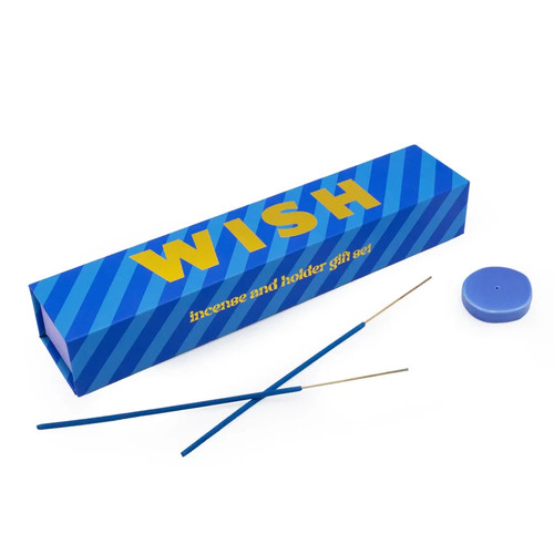 Wish incense and blue - and, ceramic
