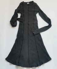 Zara Girls washed faded grey ribbed long sleeve stretchy dress size 11-12 years