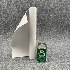 Tent Patch Kit 10" x 5' Roll White 18oz Vinyl And 4oz Glue Commercial Vinyl