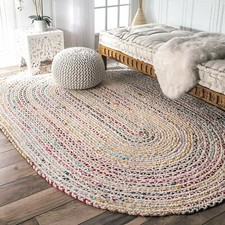 Oval Rug 100% Natural Cotton