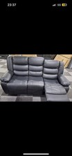 Roma 3 Seater Manual Recliner Sofa (Black or Grey)