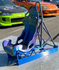 🏎️ 3D Printed Recaro Racing Seat Phone Holder with Roll Cage – Real Carbon Fibr