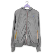 K Way Gray Windbreaker Jacket With Zip And Hood - Size L Men