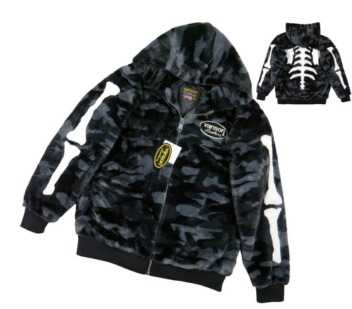 Vanson human bone fake fur - fake, zip