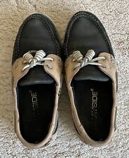 QUAYSIDE DECK SHOES, Size 39, Navy & Beige, see photos for condition.