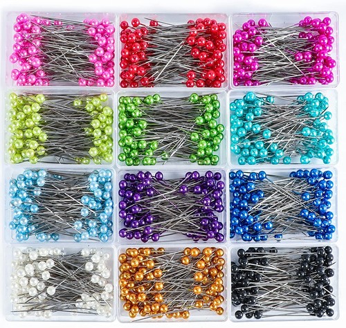 Sewing pins multicolor head - sewing,