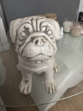 British  Bulldog /bulldog Ornament Figurine Lifelike, white with Greyish Tones