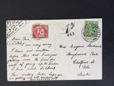 GB 1927 1d/353 DUE MARK ON PC