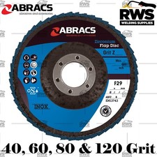 Abracs Zirconium Flap Disc 115mm 40 60 80 120 Grit Metal INOX | Pack 1 2 5 10 25