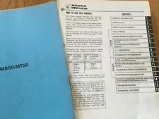 Honda MT50 MB50 Workshop manual , No issue date , See below     