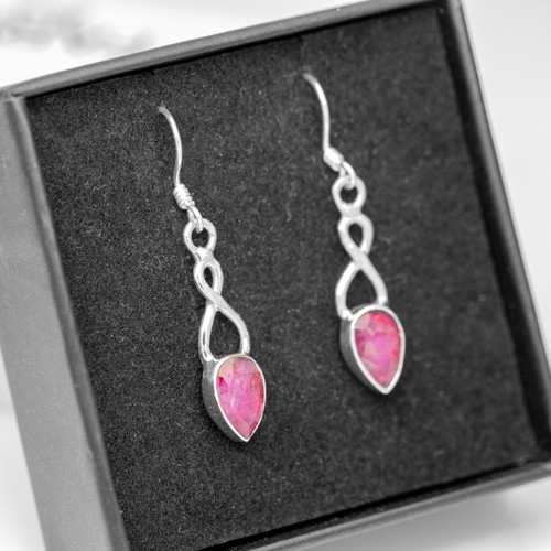 Red ruby gemstone 925 sterling - red,