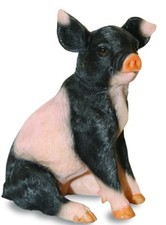 Pig Garden Ornament Statues Sculpture Resin Piglet Figurine Black White Pink