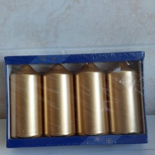 Kerzen Pillar Candles Pack Of 4 Golden Burning 20h H 11cm D 5cm Germany
