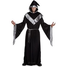 Men`s Wizard Costume M - XXL Adult Sorcerer Merlin Robe Halloween Fancy Dress