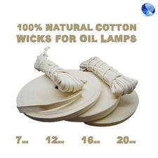 7, 12, 16, 20 mm Cotton Wicks