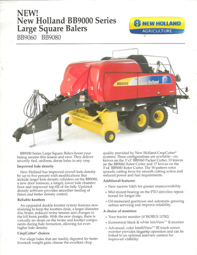 New holland bb9000 big balers - ,
