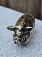 Antique Solid silver Pig
