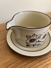 HORNSEA - CORNROSE Gravy Jug with Stand/Saucer Lancaster Vitramic - Vintage 