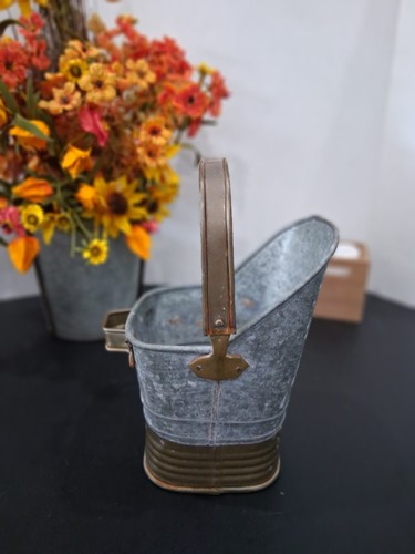 Vtg galvanized coal scuttle - vtg!,