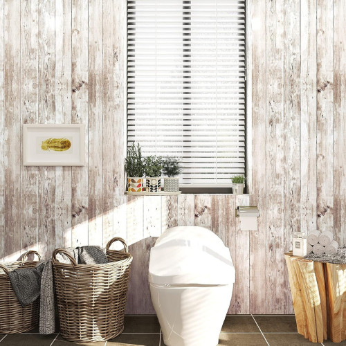 Aged brown shiplap peel and - brown,