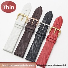 Quality Cowhide Genuine Leather Watch Strap  Lizard Grain Wrist Band 10mm-20mm
