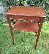 Mahogany inlaid 2 tier lamp side table