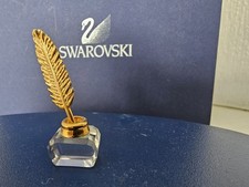 SWAROVSKI MEMORIES 'INKWELL WITH QUILL' GOLD UNBOXED