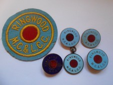 RINGWOOD M.C. & L.C.C. early enamel badges, 1929  award fob and cloth patch
