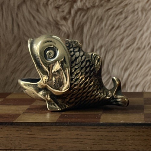 Vintage brass fish table - brass,
