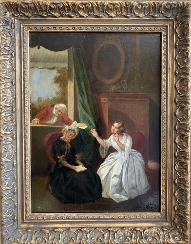 Antique oil painting - painting, french
