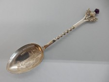 1901 International Exhibition Sterling SILVER Souvenir Teaspoon THISTLE