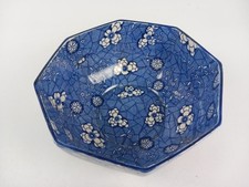 Burleigh Ware Floral Ceramic Octagonal Large Bowl Vintage B.F. CO. LTD 