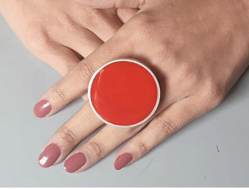 Large red statement - ring,, huge