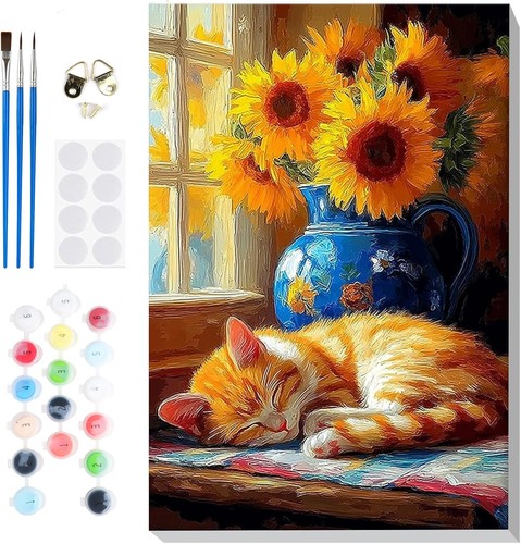 Sunflower cat paint - cat, by