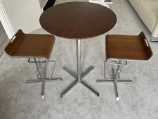 Round Dining Bar Table with 2 Height Adjustable Stools